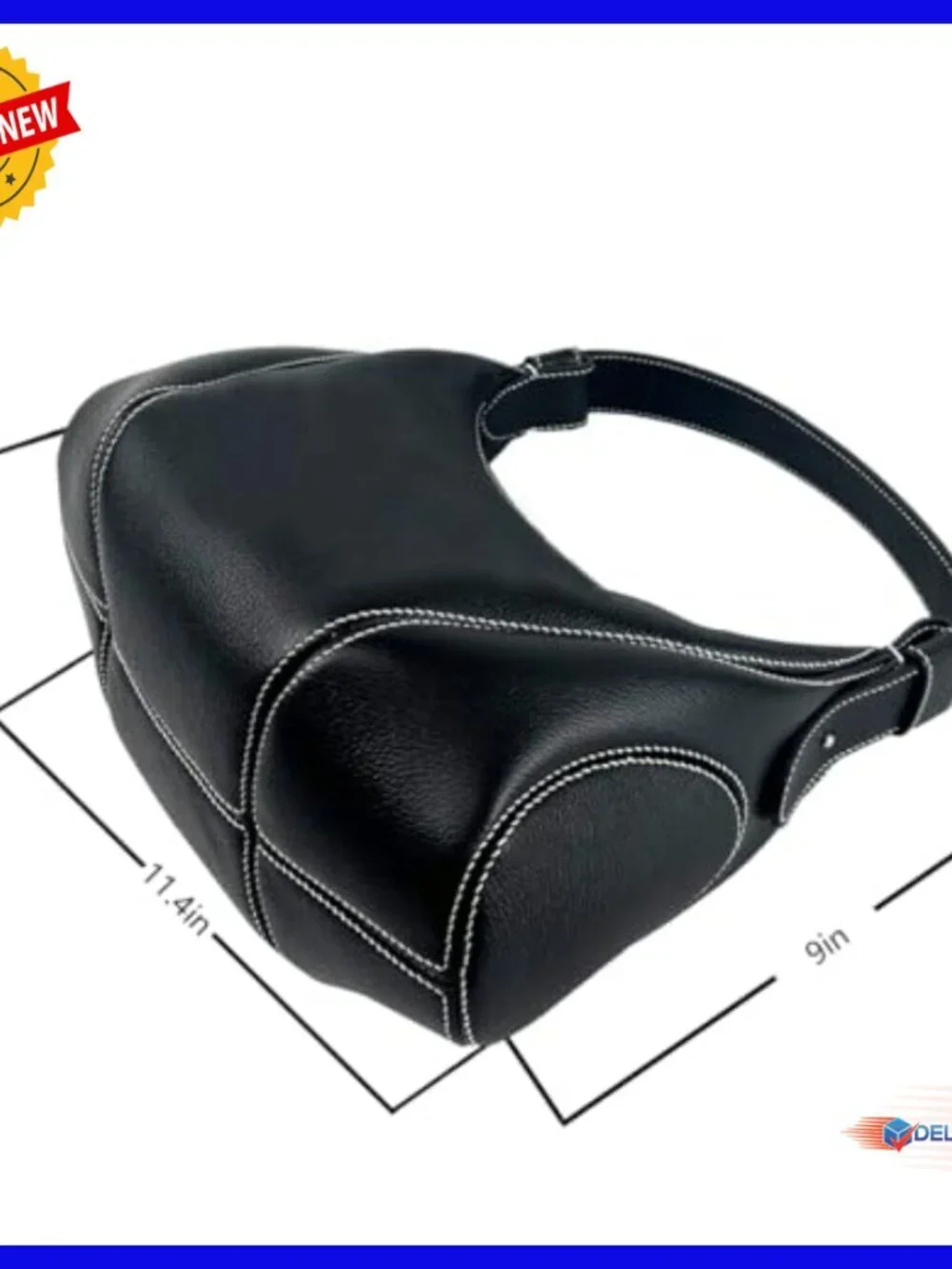 Top Grain Leather Hobo Bag RFID Blocking Adjustable Strap Crescent Shoulder
